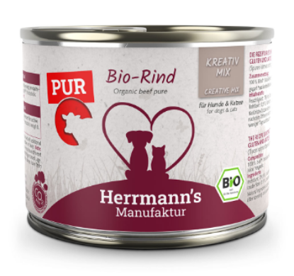 HERRMANN'S KREATIV MIX MANZO BIO UMIDO CANE - GATTO COMPLETO 200G