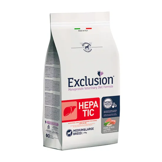  EXCLUSION  HEPATIC MAIALE RISO 12 KG LARGE BREED
