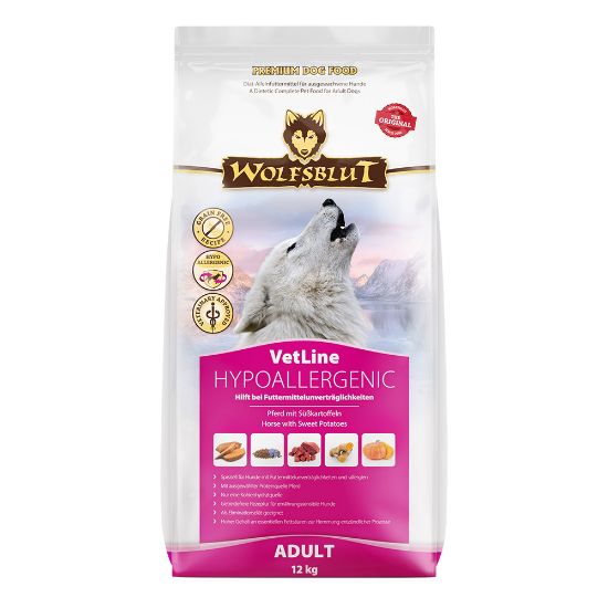 WOLFSBLUT VETLINE HYPOALLERGENIC CAVALLO 12 Kg  GRAIN FREE per CANI SENSIBILI