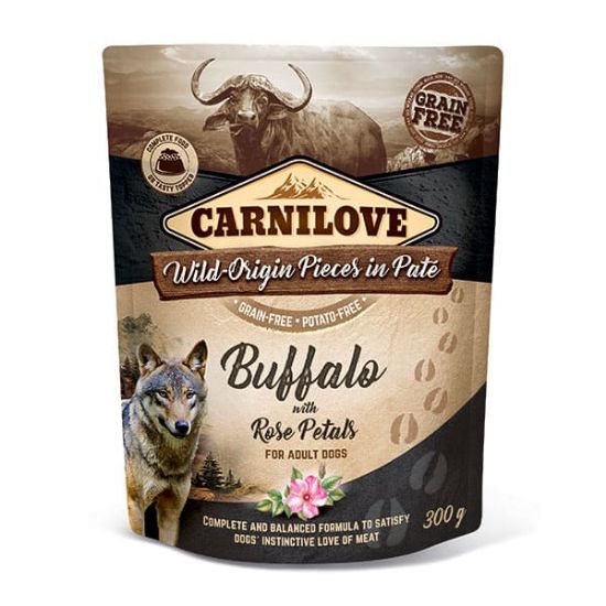  CARNILOVE  BUFALO con Petali di rosa 300 gr. UMIDO CANE 