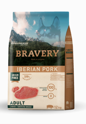 BRAVERY MAIALE ADULTO 12 KG GRAIN FREE CROCCHETTE CANE