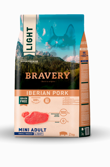 BRAVERY MAIALE LIGHT MINI ADULTO 2 KG GRAIN FREE TG. PICCOLA