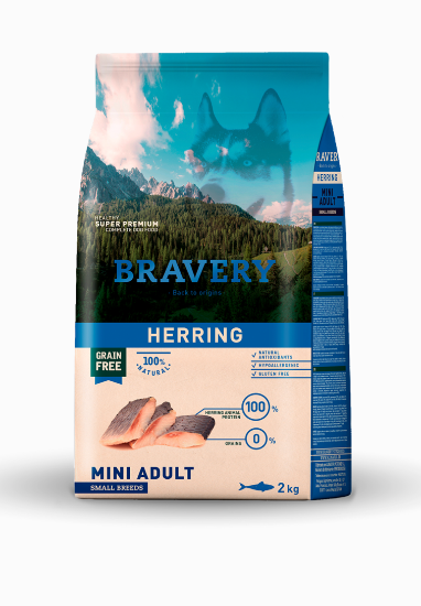 BRAVERY MINI ARINGA  2 KG ADULTO TG. PICCOLA GRAIN FRE
