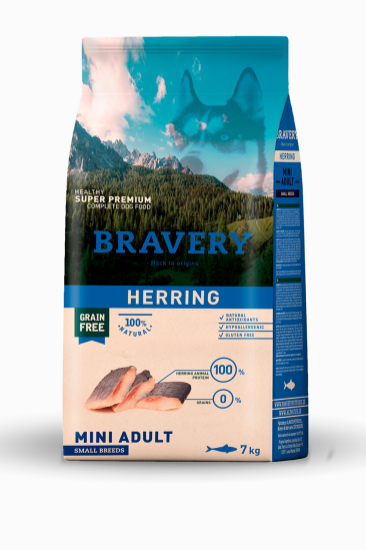 BRAVERY MINI ARINGA  7 KG ADULTO TG. PICCOLA GRAIN FREE 