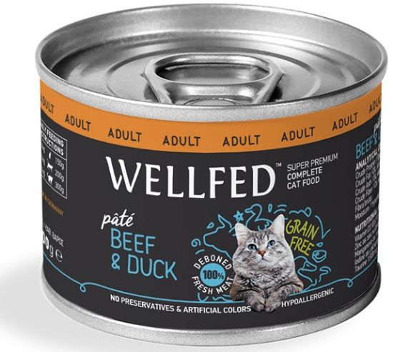 WELLFED ANATRA E MANZO 200 GR. UMIDO GATTO  COMPLETO