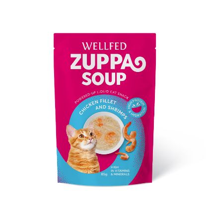 WELLFED SOUP POLLO GAMBERETTI  ZUPPA UMIDO GATTO 85 GR 