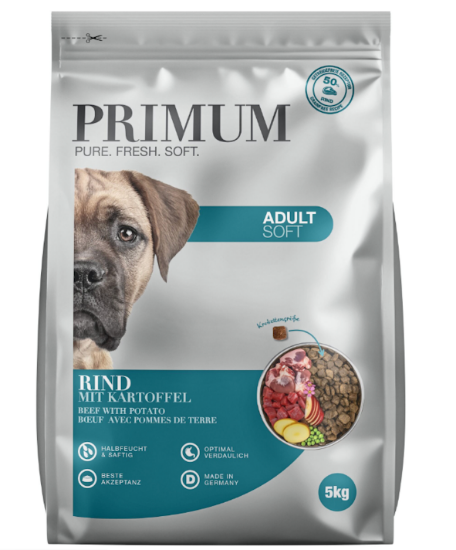 PRIMUM MANZO LIGHT 5 kg SEMIUMIDO GRAIN FREE 50/50 