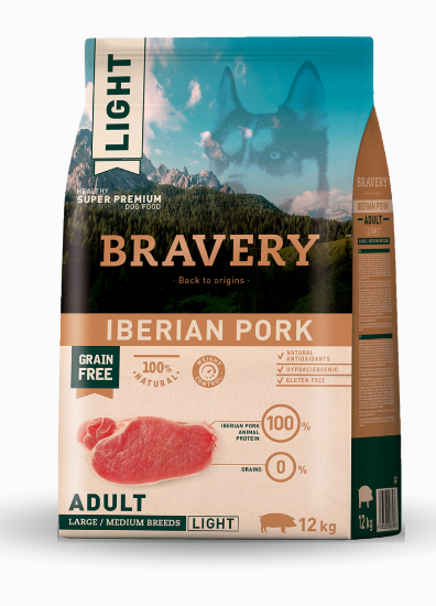 BRAVERY MAIALE LIGHT ADULTO 12 KG GRAIN FREE 