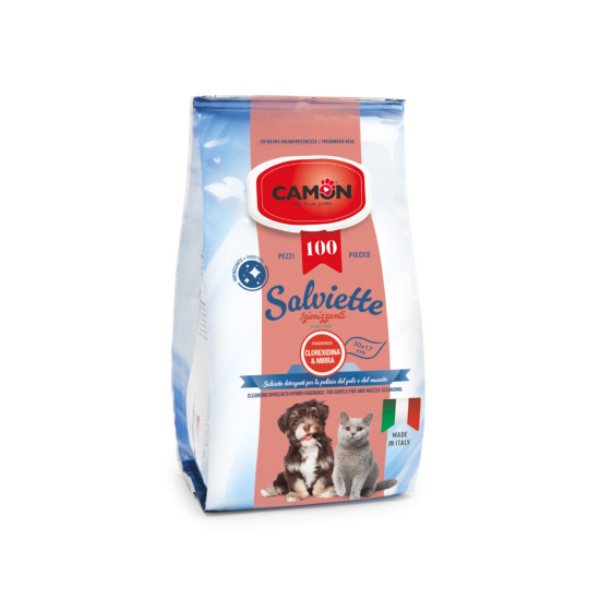 Immagine di BOX 100 SALVIETTINE MIRRA CLOREXYDINA  || SALVIETTE