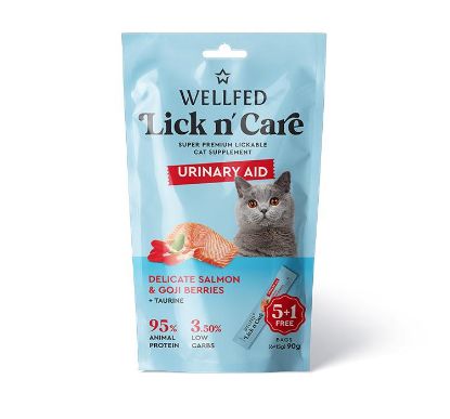  SNACK CREAMY URINARY SALMONE LICK&CARE 6 X 15 GR WELLFED
