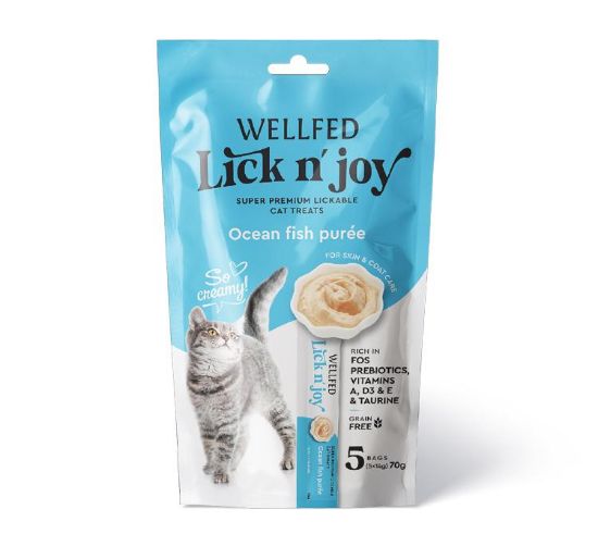 SNACK CREAMY PESCE OCEANICO LICK&JOY 5 X 14 GR WELLFED 